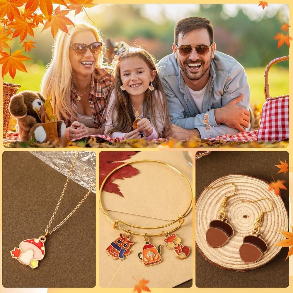 Fall Charms Thanksgiving Charms Enamel Charm Pendants Autumn Thanksgiving Pumpki - Picture 7 of 7